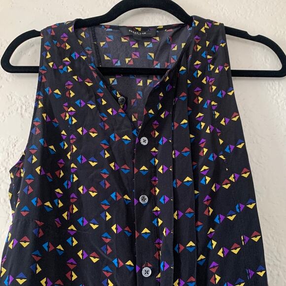 Derek Lam Geometric Black Cuneiform Top Blouse 6 - Picture 3 of 10